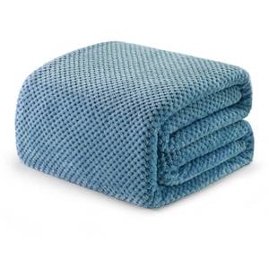 lot 2381 image: Exclusivo Mezcla Fleece Bed Blanket Twin Size, Super Soft and Warm Blankets for Couch, Sofa and Bed Waffle Textured, Cozy, Fuzzy and Lightweight (Slate Blue, 90x66 Inches)