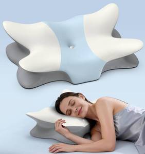 lot 2396 image: Cervical Pillow for Neck and Shoulder Pain Relief - Ergonomic Neck Pillow for Sleeping, Contour Memory Foam Pillows Side Sleeper Pillow for Neck Support, Bed Pillow for Side Back Stomach Sleepers