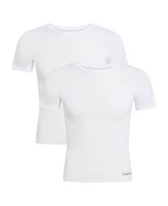 lot 2401 image: Calvin Klein Kids Boys Short Sleeve Cotton Crewneck T-Shirt Multipack, 2 Pack - Classic White, X-Large