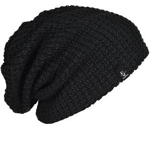 lot 2403 image: FORBUSITE Mens Slouchy Long Oversized Beanie Hat Black Knit Cap for Summer Winter