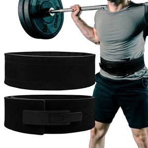 lot 2426 image: Hawk Sports Weightlifting Belt for Men and Women, 10mm x 4 Genuine Leather Lever Belt for Bodybuilding, Perfect for Deadlifting, Powerlifting, and Squats - Large, Black