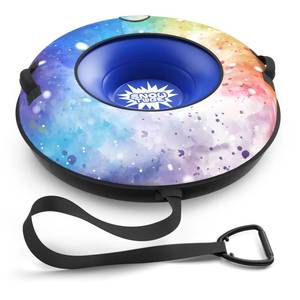 lot 2439 image: Snow Tube Sled, Snow Tubes for Sledding Heavy Duty with Premium Canvas Cover, 48 Inflatable Snow Sled for Kids and Adult Fun Snow Toys Winter Outdoor Toys for Boys Girls Ideal Christmas Birthday Gift