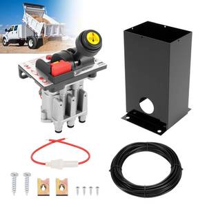 lot 2460 image: Kozlira PTO Hoist Control Valve Air Kit with Kickout for Dump Truck Tipper Hydraulic System, K90 Dual Valve with PTO Switch, Console Tower, 10m Air Tube - Replace AV-295 329358X 329219X