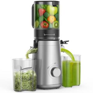 lot 2461 image: SMALLHOO Juicer Machines, 5.8 Wide Feed Chute Cold Press Juicer for Whole Vegetables & Fruits, High Juice Yield, BPA Free (Slivery)