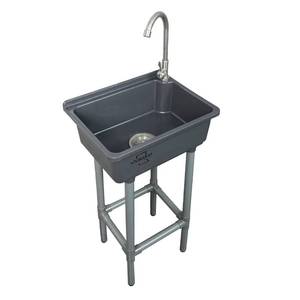 lot 2465 image: Freestanding Single Bowl Utility Sink, Kitchen Wall-Mounted Sink 16.9 x 12.8 Inch laundry tub With 1.26 faucet hole Plastic Sinks for Home Restaurant Dorm Garage Bathroom,Laundry slop sink (grey)