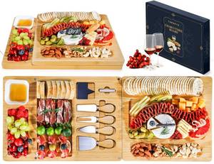 lot 2466 image: Charcuterie Boards, Thereye Cheese Board with Knife Set, Bamboo Charcuterie Board Set, Gifts for Women, Wedding Gifts, House Warming Gifts, Bridal Shower Gift (Extra Large)