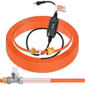 lot 2477 image: Relaxweex 25 Ft In Pipe Heating Cable Prevents from Freezing, Internal Self Regulating Heat Trace Cable for Safe Drinking Water, 34 NPT Fitting, 120 V, 3 WFT