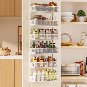 lot 2478 image: DAOTENGQL 6-Tier Over The Door Pantry Organizer with Mesh Baskets, Adjustable & Stable Hanging Spice Rack for Kitchen, Bathroom, Bedroom, and Baby Essentials Storage