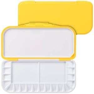 lot 2492 image: Mr. Pen- Airtight Watercolor Palette with Lid, Yellow, 18 Wells and 2 Mixing Areas, Empty Watercolor Palette, Paint Pallet with Lid, Folding Paint Tray