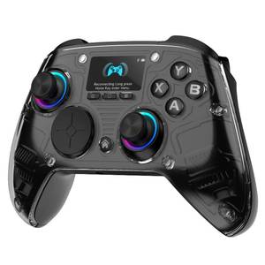 lot 2493 image: AOC PC Controller Interactive Screen Wireless Controller Compatible with PCSwitchSwitch 2iOSAndroid, Hall Effect Joystick &amp Triggers, RGB Lighting, Adjustable VibrationTurbo, 1000mAh Battery(Black)