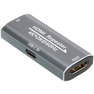 lot 2499 image: HDMI Repeater 4K 60Hz hdmi 2.0 Signal Booster Amplifier Extender with Power Required for TVLaptopPS4DVD, Plug & Play