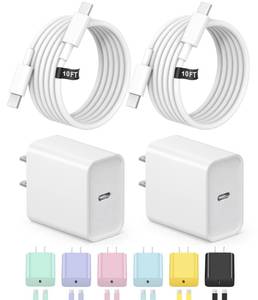 lot 2501 image: 10FT iPhone 17 16 15 Charger Fast Charging USB C Charger Block Type C Chagrer Fast Charging  for iPhone 1717 Plus17 Pro17 Pro MaxiPhone 1616 Plus16 Pro16 Pro Max1515 Pro MaxSamsung