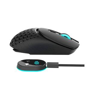 lot 2503 image: Computer Mouse with Tri-Mode (Bluetooth2.4GWired), Lightweight Mouse with Magnetic Charging Dock, Honeycomb Shell, RGB Lighting, Rechargeable Compatible with LaptopPCMacTablet (Black)