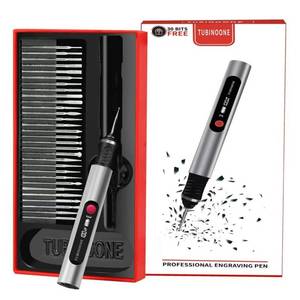 lot 2529 image: TUBINOONE Engraving Pen, Ultimate Cordless Portable Tool for Artists & DIYers - Engrave 50 Surfaces - Beginner Friendly - Rechargeable - Free 30 Bits & Mastery Guide & Stencils (Silver)