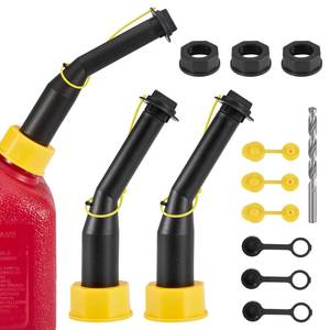 lot 2534 image: Gedlex Gas Can Spout Nozzle Set Replacement Universal Kit Leakproof Angle Filter Screen Gasket Vent Cap Drill Bit for Old Gas Can 3 Pack