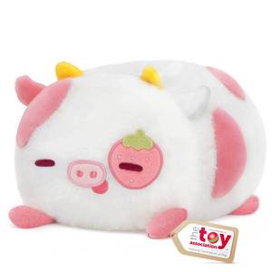 lot 2535 image: Mewaii Strawberry Cow Plush Pillow, Kawaii Cow Stuffed Animals, Cute Plushies for Girls, Soft Pink Cow Plush, Birthday Gifts for Kids Adults Teens (8 Inch)