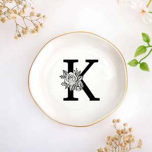 lot 2538 image: JoycuFF Birthday Gifts for Women Ceramic Jewelry Tray Rings Dish Galentines Mothers Day Gifts, Bridesmaid Engagement Gift Bridesmaid Proposal Decorative Trinket Dish Gift