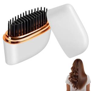 lot 2547 image: Mini Hair Straightener,New Cordless Rechargeable Portable Straightening Comb, Rapid-Heat with Three Temperature Controls, Compact Straightener for Women, Perfect for Home and Travel (White)