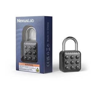 lot 2561 image: NexusLab Digital Padlock for Gym Locker & Outdoor Gate - IP67 Waterproof Electronic Combination Lock, Push Button Keypad, No App Needed. 6-Digit Smart Keyless Entry for School, Shed, Fence