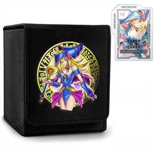 lot 2566 image: Card Deck Box for YGO MTG 3D sculpted relief Deck Box 110 Card Storage Trading Games Leather Storage with divider (Dark Magician Girl)