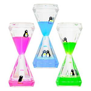 lot 2577 image: CAILINK Liquid Motion Bubbler,3 Pack Diamond Shaped Penguin Liquid Timer for Sensory Play,Fidget Toy Stress Management for Kids and Adults,Colorful Calming Relaxing Hourglass