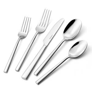 lot 2598 image: KINGSTONE Silverware Set, 40-Piece Forged Flatware Cutlery Set Premium Stainless Steel, Service for 8, for Home, Wedding, Party,Gift, Mirror Polished and Dishwasher Safe