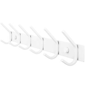 lot 2624 image: WEBI Coat Rack Wall Mount,Coat Hooks Wall Mounted,Coat Hanger Wall Hook Rack,6 Hooks for Hanging Coats,Jacket,Hats,Clothes,White