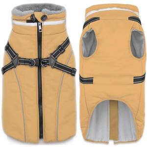 lot 2635 image: Fragralley Dog Coat with Harness Built in, Waterproof Windproof Reflective Warm Puffer Jacket, Fleece Lined Vest Winter Parka for Small, Medium, Large Dogs