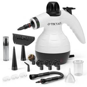 lot 2638 image: TICYACK Steam Cleaner, Handheld Steam Cleaner for Home, 16-Piece Steam Cleaner Kit with Automatic Steam Switch, Steamer for Kitchen, Bathroom, Car, Living Room and Multi-Surface Deep Cleaning (White)