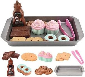 lot 2647 image: Elitoky Cookie Play Food Set, Play Food for Kids Kitchen - Play Kitchen Accessories - Play Baking Cookies and Cupcakes Plastic Toy Food for Pretend Play, Kids Toddler Childrens Birthday Gifts