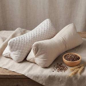 lot 2660 image: AceOrbit Buckwheat Neck Support Pillow 16 x 5.5 Inches Triangular Bolster with Dual Pillowcases Buckwheat Cervical Neck Cylinder Bolster Pillow for Back Pain Relief Office Lunch Break Sleep Spa