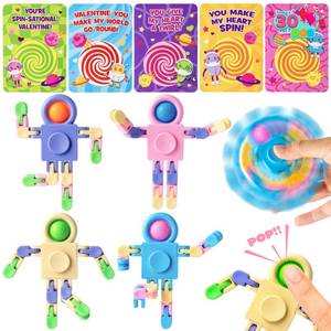 lot 2668 image: JOYIN 30 Packs Valentines Day Pastel Robot Fidget Spinners with Cards, Wacky Track Stress Relief Fidget Spinners, Valentines Day Gifts for Kids Classroom Prize Treats Goodie Bag Stuffers Party Favor