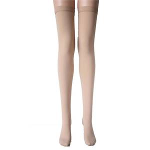 lot 2693 image: Medical Compression Thigh High Anti Embolism Stockings 15-20mmHg, for Edema, Varicose Veins, Swelling with Inspection Hole, Women & Men 2 pack