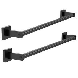 lot 2698 image: MKO Towel Bar for Bathroom, 24 Hand Towel Holder Rod with Metal, Black Towel Racks for Bathroom Hanger Wall Mounted for Home Essentials,