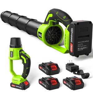 lot 2723 image: VASG Leaf Blower Cordless, 3 x 21V Batteries & Fast Charger Set, Variable Speed Mode, Lightweight Handheld Electric Leaf Blower for Lawn Care, Yard, Garden, Patio & Outdoor Cleanup