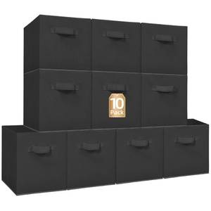 lot 2737 image: STORAGE MANIAC Storage Cubes, 11 Inch Collapsible Storage Bins with Handles, 10 Pack Fabric Foldable Bins for Organization, Durable Storage Bins for Closet, Shelves, Offices, Toys, 10-Pack Black