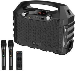 lot 2739 image: Hotec Wireless Portable PA Speaker System, Powerful Bluetooth Karaoke Machine with Dual Wireless Microphone for Wedding, Party, Teaching, Karaoke, Other Outdoor and Indoor Activities