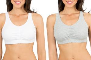 lot 2760 image: Fruit of the Loom Womens Sport Bra with Cookies , WhiteHeather Grey, 40(Pack of 2)