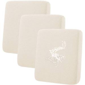 lot 2802 image: hyha Waterproof Couch Cushion Covers for Pets, Non Slip Sofa Seat Cover for Dogs Washable, Soft Thick Stretch Jacquard Fabric, Sofa Slipcovers with Elastic Bottom (3 Pieces, Light Beige)