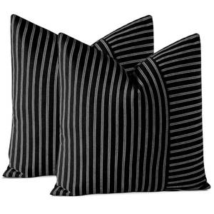 lot 2805 image: OTOSTAR Pack of 2 Striped Patchwork Farmhouse Pillow Covers Modern Accent Cushion Case Home Decor Throw Pillow Covers for Couch Sofa Bed Living Room Decorative Pillowcase 20 x 20 Inch (White Black)