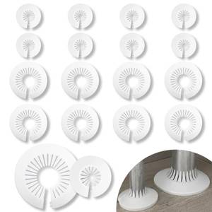 lot 2836 image: 16 PCS Plumbing Cover Plates Plastic Escutcheon Plate Flange Pipe Covers for Bathroom (8PCS Apply to 0.4 to 1.57 and 8PCS Apply to 2.20 to 2.95)