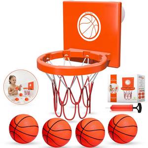 lot 2845 image: MARPPY Bath Toys - Bathtub Basketball Hoop for Kids, Toddlers - Suction Cup Basketball Hoop and 4 Soft and No Hole Balls - Baby & Toddler Mini Basketball Hoop - Boys & Girls