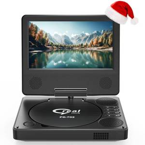 lot 2853 image: 9.5 Portable DVD Player with 7.5 Swivel Display Screen, 5-Hour Built-in Rechargeable Battery, Car DVD Player,Supports SD CardUSBCDDVD and Multiple Disc Formats, High Volume Speaker