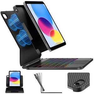 lot 2854 image: typecase Edge iPad 11th 10th Gen Case with Keyboard (11 2025 A16 &amp 10.9 2022) Magic Keyboard-Style with RGB Backlit &amp Trackpad, Slim Protective Case, Magnetic Stand, Multi-Mode Space Black