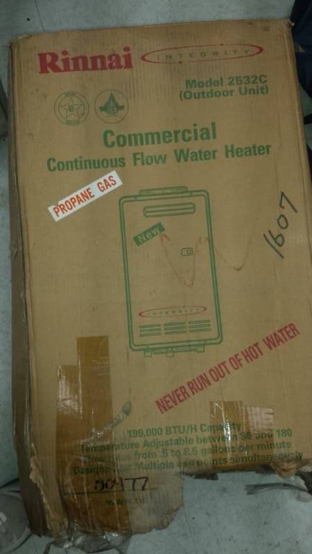 lot 3952 image: Rinnai Tankless Water heater