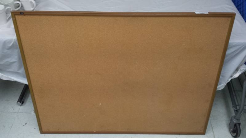 lot 5304 image: Framed Cork Bulletin Board