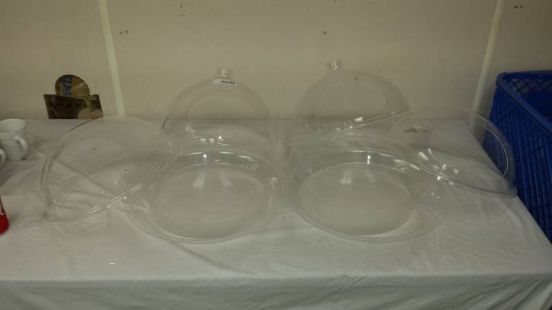 lot 5312 image: (2) Double Dome Plexiglass Countertop Bakery Displays
