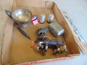 lot 3370 image: Silver Plate and Cast Iron Toys - Needs TLC