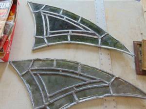 lot 3389 image: 2 Pieces of Leaded stained Glass