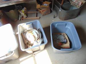 lot 3453 image: 2 Tubs with Contents -Assorted Glassware - Will need cleaned